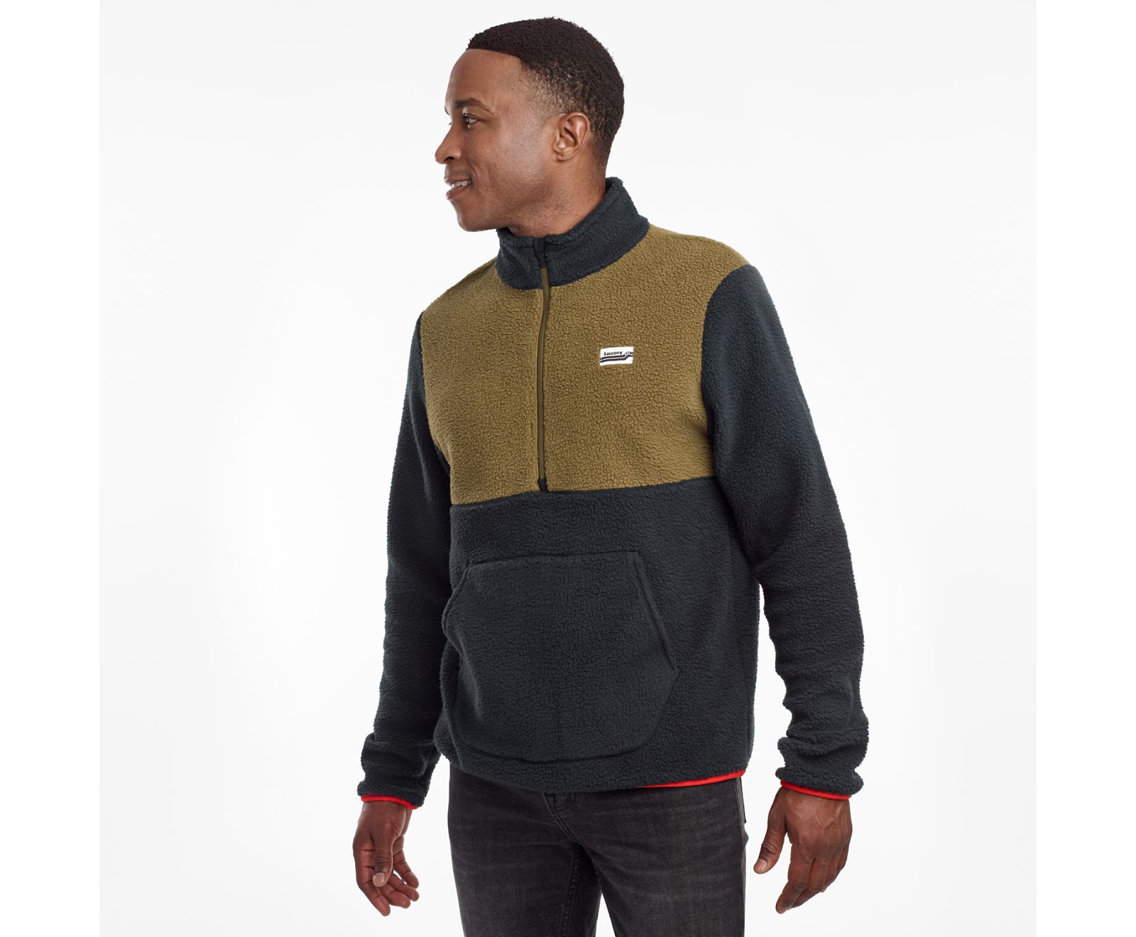 Chaquetas Saucony Fireside Fleece Anorak Hombre Negros | México 672CTVE